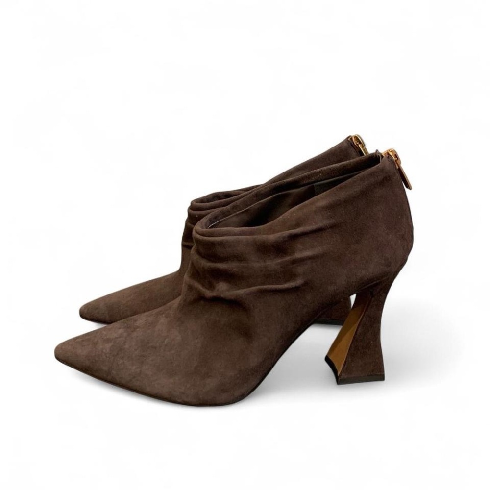 Elegant Brown Suede Women's Heels